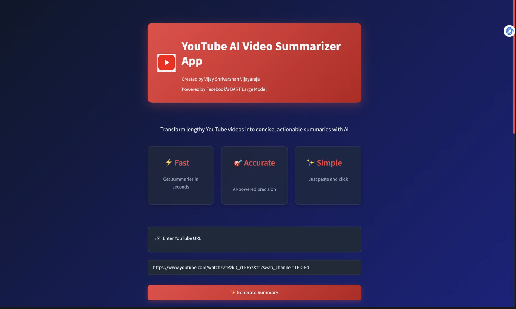 YouTube AI Video Summarizer