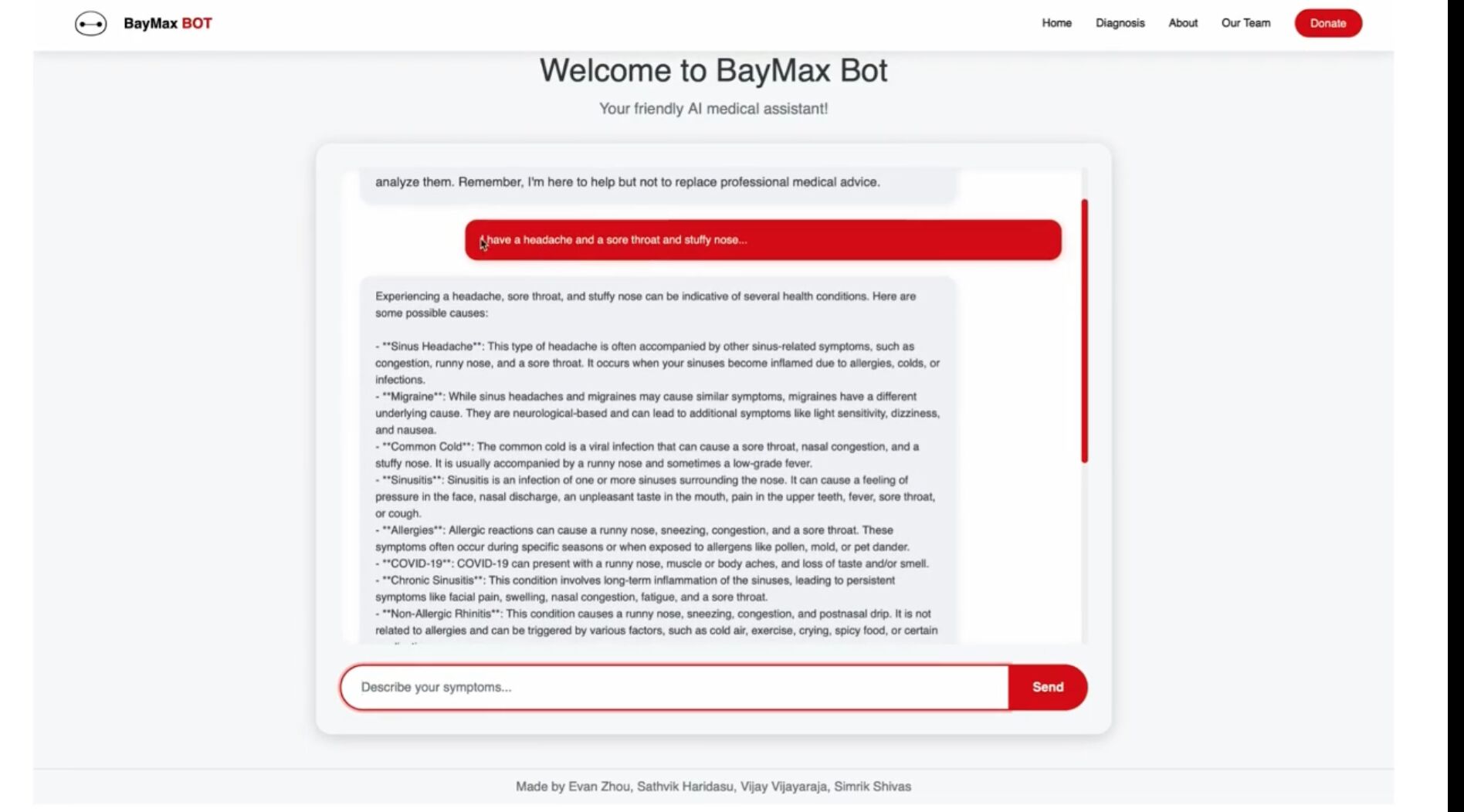BayMax Health Bot